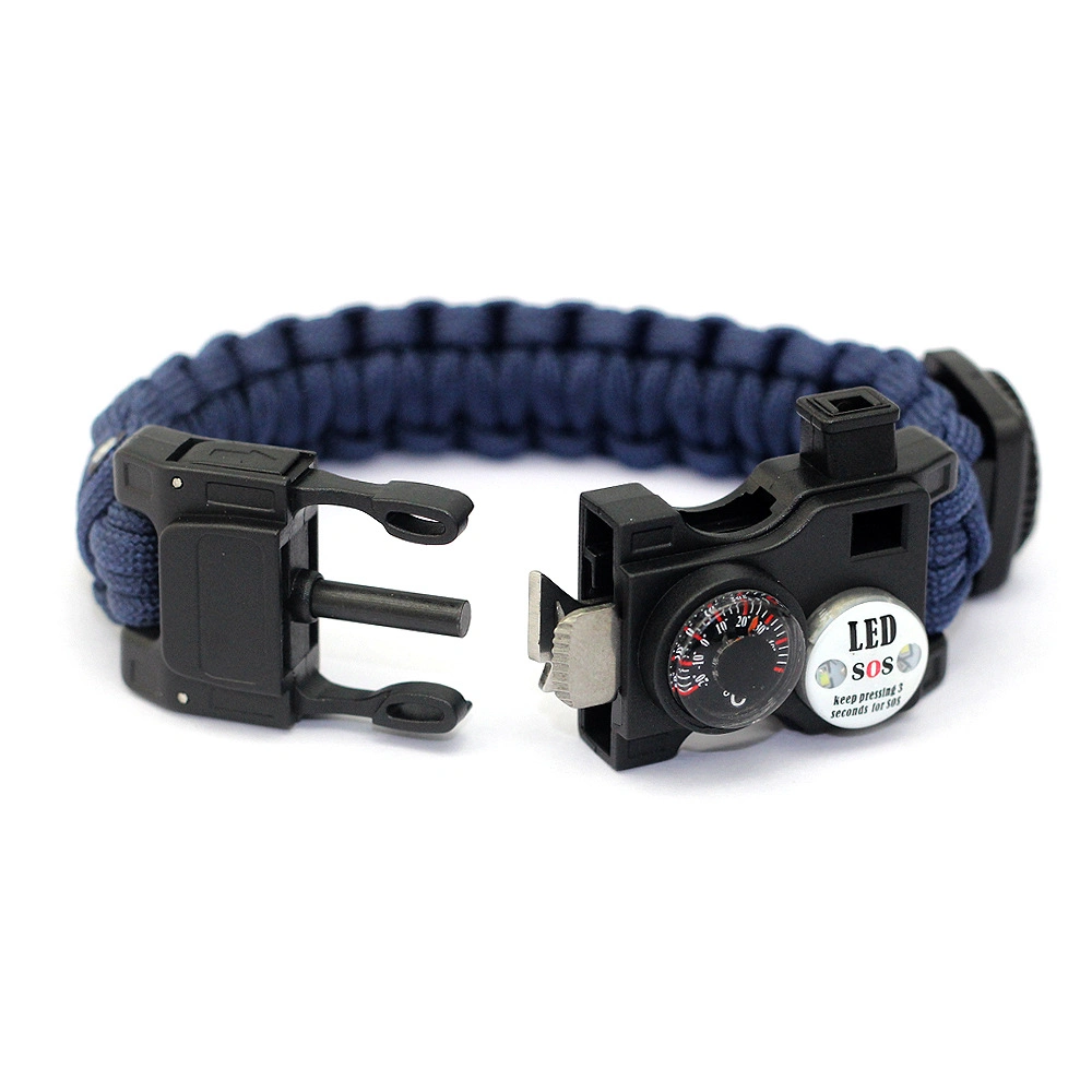 Survival Bracelet Paracord LED Sos Wristband Emergency Unisex Outdoor Camping Tactical for Compass Buckle Blade Whistle Wyz18272