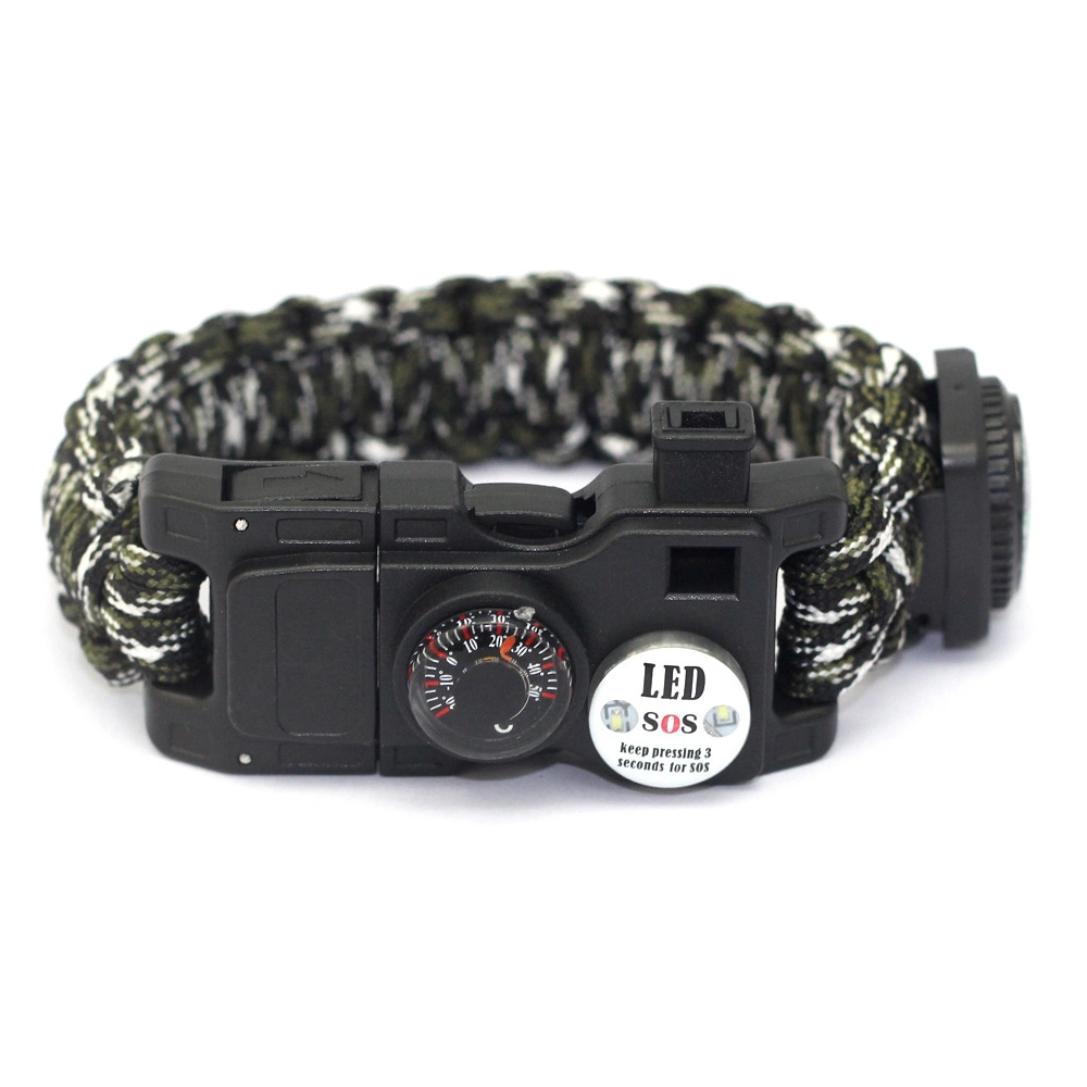 Survival Bracelet Paracord LED Sos Wristband Emergency Unisex Outdoor Camping Tactical for Compass Buckle Blade Whistle Wyz18272