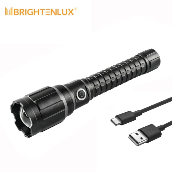 Brightenlux 2022 nova melhor lanterna tática usb cob led 10000 lúmens lanterna recarregável de alta potência com banco de potência