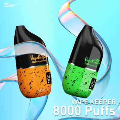 Nova chegada Skey Vapekeeper 8000 Puffs Indicador de dispositivo de tela inteligente E Capacidade da bateria líquida 18ml Bobina de malha Preço de fábrica no atacado Vape descartável