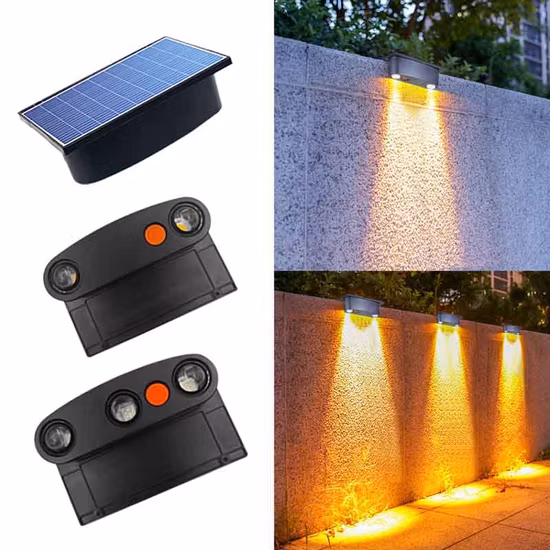 Luzes solares impermeáveis ​​exteriores da cerca para a parede exterior da cerca do jardim